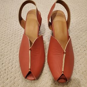 NWOT - European-made Cognac Heels